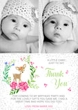 Woodland Creature Animal Theme Thank You Cards With Photo