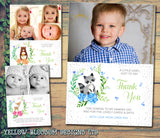 Woodland Creature Animal Theme Thank You Cards With Photo