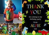 Dinosaur Thank You Cards With Photo - Custom Personalised Thank You Cards - Yellow Blossom Designs Ltd