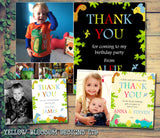 Personalised Kids Birthday Party Dinosaur Thank You Cards Printed Photo Dino Prehistoric Adventures Cute Cartoon