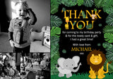 Animal Safari - Custom Personalised Thank You Cards - Yellow Blossom Designs Ltd