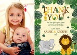 Animal Safari - Custom Personalised Thank You Cards - Yellow Blossom Designs Ltd