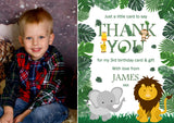 Animal Safari - Custom Personalised Thank You Cards - Yellow Blossom Designs Ltd