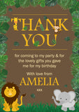 Elephant Lion Giraffe Monkey - Custom Personalised Thank You Cards - Yellow Blossom Designs Ltd