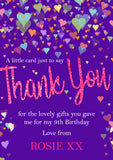 Hearts - Custom Personalised Thank You Cards - Yellow Blossom Designs Ltd