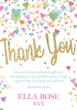 Hearts - Custom Personalised Thank You Cards - Yellow Blossom Designs Ltd