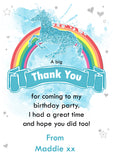 Unicorn Rainbow - Custom Personalised Thank You Cards - Yellow Blossom Designs Ltd