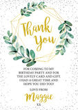 Classic Greenery Thank You Card - Custom Personalised Thank You Cards - Yellow Blossom Designs Ltd