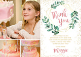Classic Greenery Thank Yous With Photo - Custom Personalised Thank You Cards - Yellow Blossom Designs Ltd