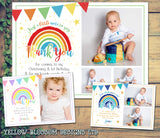 Personalised Photo Thank You Cards Rainbow Birthday Christening Children Star