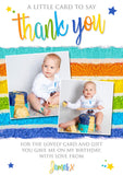 Rainbow Cake Thank You Cards - Custom Personalised Thank You Cards - Yellow Blossom Designs Ltd