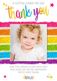 Rainbow Cake Thank You Cards - Custom Personalised Thank You Cards - Yellow Blossom Designs Ltd