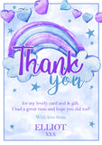 Watercolour Hearts - Custom Personalised Thank You Cards - Yellow Blossom Designs Ltd
