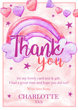 Watercolour Hearts - Custom Personalised Thank You Cards - Yellow Blossom Designs Ltd