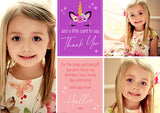Unicorn - Custom Personalised Thank You Cards - Yellow Blossom Designs Ltd
