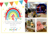 Rainbow Bunting - Custom Personalised Thank You Cards - Yellow Blossom Designs Ltd