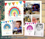 Rainbow Bunting - Custom Personalised Thank You Cards - Yellow Blossom Designs Ltd