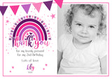 Rainbow Bunting - Custom Personalised Thank You Cards - Yellow Blossom Designs Ltd