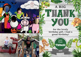 Dino Wooden - Custom Personalised Thank You Cards - Yellow Blossom Designs Ltd