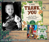 Dino Wooden - Custom Personalised Thank You Cards - Yellow Blossom Designs Ltd