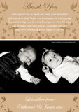 Religious Cross Doves Joint Boy Girl Twins Photo Personalised Thank You Cards Christening Baptism Naming Day Party Celebrations ~ QUANTITY DISCOUNT AVAILABLE