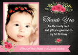 Elegant Shabby Chic Vintage Photo Personalised Birthday Thank You Cards Printed Kids Child Boys Girls Adult ~ QUANTITY DISCOUNT AVAILABLE
