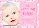 Princess Prince Photo Party One Two Three Four Invitations - Boy Girl Joint Party Invites Twins Unisex Printed Children's Kids Child ~ QUANTITY DISCOUNT AVAILABLE