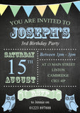 Chalkboard Colourful Bunting Ice Cream Owls Star Invitations - Children's Kids Child Birthday Invites Joint Party Unisex Printed ~ QUANTITY DISCOUNT AVAILABLE - YellowBlossomDesignsLtd