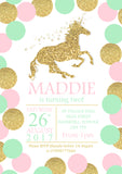 Glitter Effect Unicorn Party Invitations - Boy Girl Unisex Joint Twin Birthday Invites Boy Girl Joint Party Twins Unisex Printed ~ QUANTITY DISCOUNT AVAILABLE