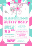 Fairground Ride Horse - Christening Invitations Boy Girl Unisex Twins Baptism Naming Day Ceremony Celebration Party ~ QUANTITY DISCOUNT AVAILABLE