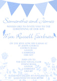 Classic Bunting Chic - Christening Invitations Joint Boy Girl Unisex Twins Baptism Naming Day Ceremony Celebration Party ~ QUANTITY DISCOUNT AVAILABLE - YellowBlossomDesignsLtd