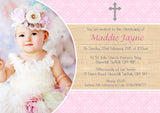 Religious Cross Photo - Christening Invitations Boy Girl Unisex Twins Baptism Naming Day Ceremony Celebration Party ~ QUANTITY DISCOUNT AVAILABLE