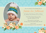 Roses Vintage Classic Joint Party - Christening Invitations Boy Girl Unisex Twins Baptism Naming Day Ceremony Celebration Party ~ QUANTITY DISCOUNT AVAILABLE