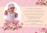 Roses Vintage Classic Joint Party - Christening Invitations Boy Girl Unisex Twins Baptism Naming Day Ceremony Celebration Party ~ QUANTITY DISCOUNT AVAILABLE