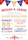 Bunting Nautical Sailor Anchor Joint Celebration Party - Christening Invitations Boy Girl Unisex Twins Baptism Naming Day Ceremony Celebration Party ~ QUANTITY DISCOUNT AVAILABLE - YellowBlossomDesignsLtd