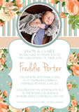 Roses Rustic Vintage Joint Celebration Party - Christening Invitations Boy Girl Unisex Twins Baptism Naming Day Ceremony Celebration Party ~ QUANTITY DISCOUNT AVAILABLE