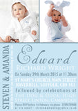 Classic Photo Celebration Party - Christening Invitations Joint Boy Girl Unisex Twins Baptism Naming Day Ceremony Celebration Party ~ QUANTITY DISCOUNT AVAILABLE - YellowBlossomDesignsLtd