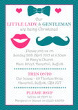 Our Little Lady Gentleman - Christening Invitations Joint Boy Girl Unisex Twins Baptism Naming Day Ceremony Celebration Party ~ QUANTITY DISCOUNT AVAILABLE