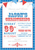 Board Bunting - Christening Invitations Boy Girl Unisex Twins Baptism Naming Day Ceremony Celebration Party ~ QUANTITY DISCOUNT AVAILABLE - YellowBlossomDesignsLtd