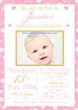 Floral Photo Joint Celebration Party - Christening Invitations Boy Girl Unisex