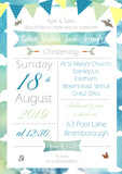 Christening Invitations Joint Boy Girl Unisex Twins Baptism Naming Day Ceremony Celebration Party Watercolour ~ QUANTITY DISCOUNT AVAILABLE