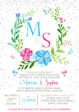 Christening Invitations Naming Day Baptism Floral Wreath