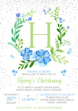 Christening Invitations Naming Day Baptism Floral Wreath
