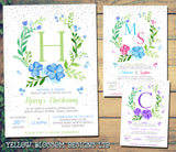 Christening Invitations Naming Day Baptism Floral Wreath