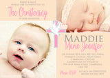 Cross & Dove Bird Christening Baptism Ceremony Naming Day Invitations
