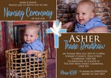 Cross & Dove Bird Christening Baptism Ceremony Naming Day Invitations