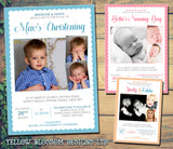 3 Photo Christening Baptism Ceremony Naming Day Invitations
