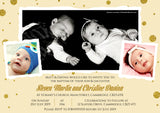 Dotty Photo Christening Baptism Ceremony Naming Day Invites
