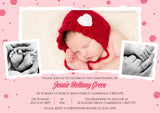 Dotty Photo Christening Baptism Ceremony Naming Day Invites