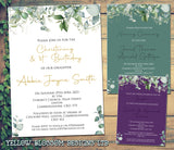 10 Personalised Christening Invitations Baptism Naming Invites Boy Girl Joint Twins Unisex Birthday Wedding Thank You Greenery Botanical